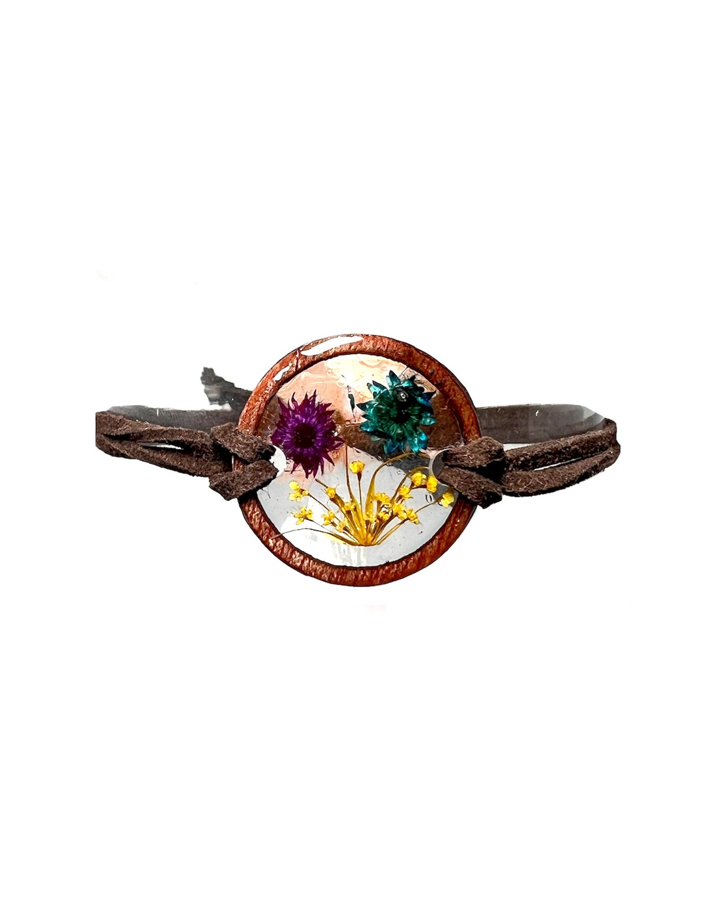 Wildflowers + Wood - Circle Leather Bracelet