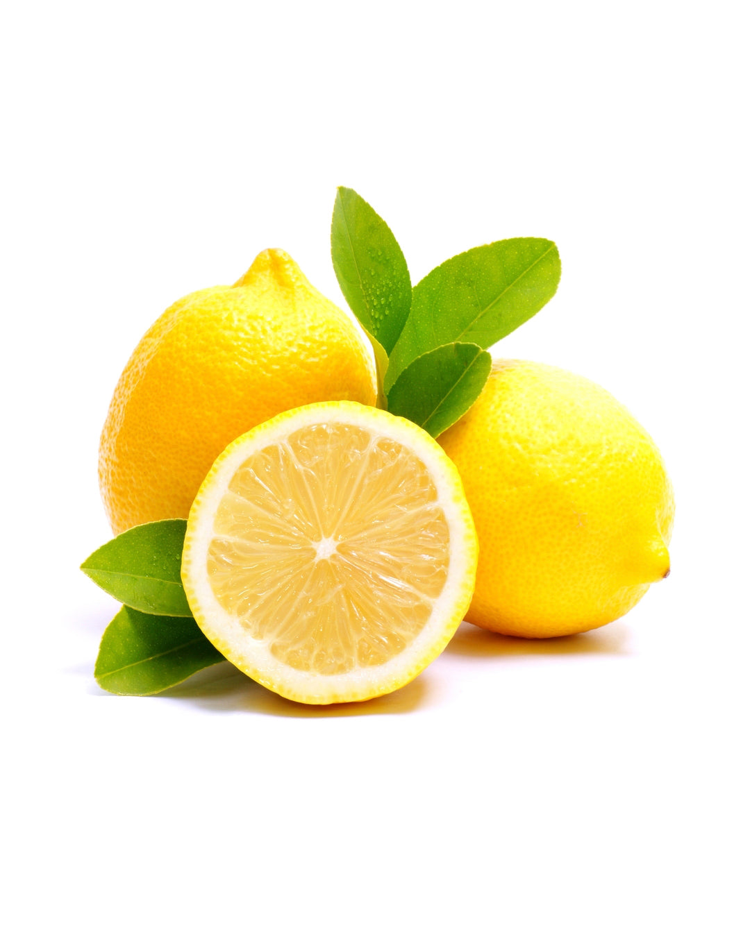 Real lemon on white background