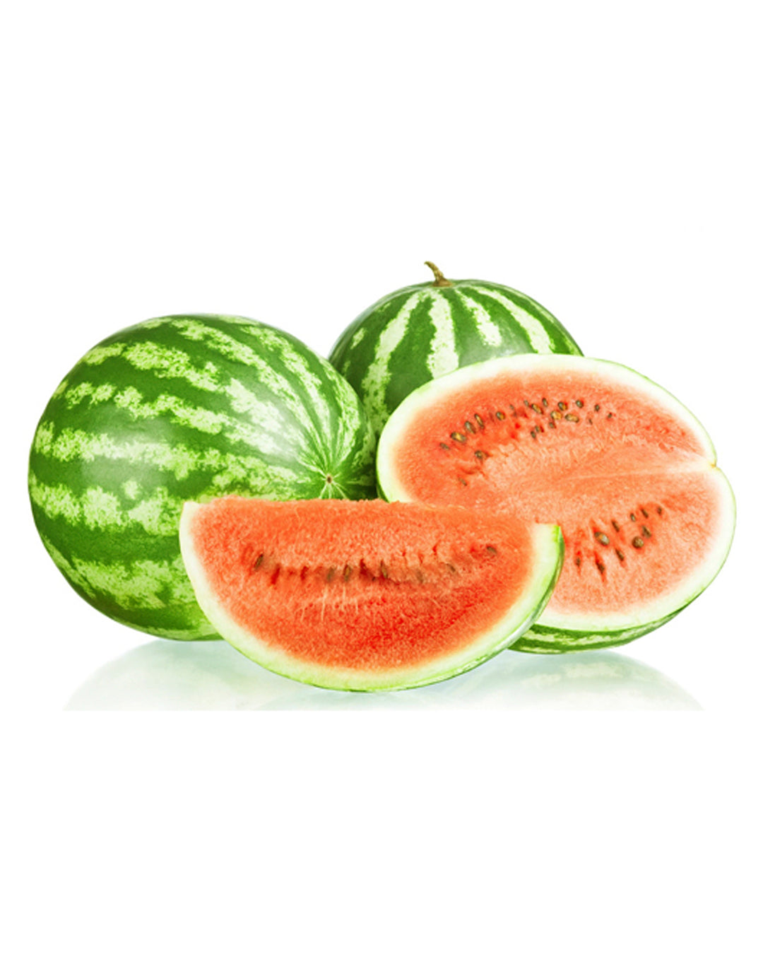 Real watermelon on white background